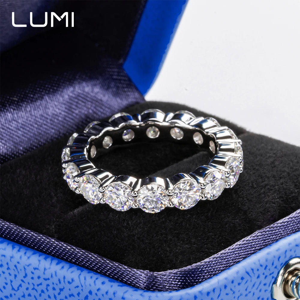 

New Style All Inlays 0.3ct Moissanite S925 Silver Ring Sparkling Fine Jewelry Party Anniversary Birthday Present