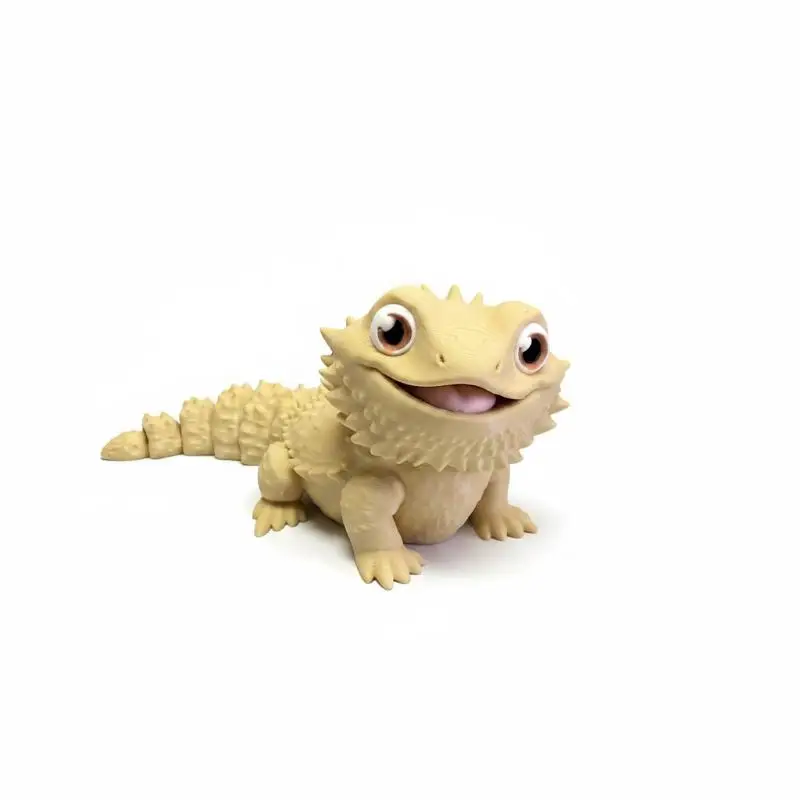 3D Printed Bearded Dragon Statue Adorable Lizard Figurine Creative Gift for Reptile Enthusiasts Shelf Tabletop Ornament