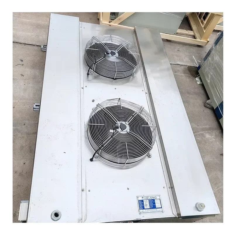 Top Mounted Double Outlet Evaporator Air Cooler with Two Way Air Flow in Center for Balanced Cooling Distribution