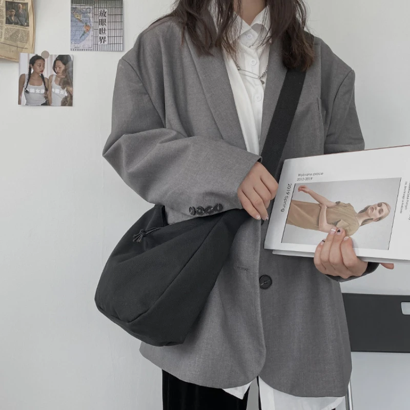 

Women's Shoulder Crossbody Bags 2025 New in Fashion Large Handbag Korean Messenger Bag for Women Canvas Student Travel Satchel