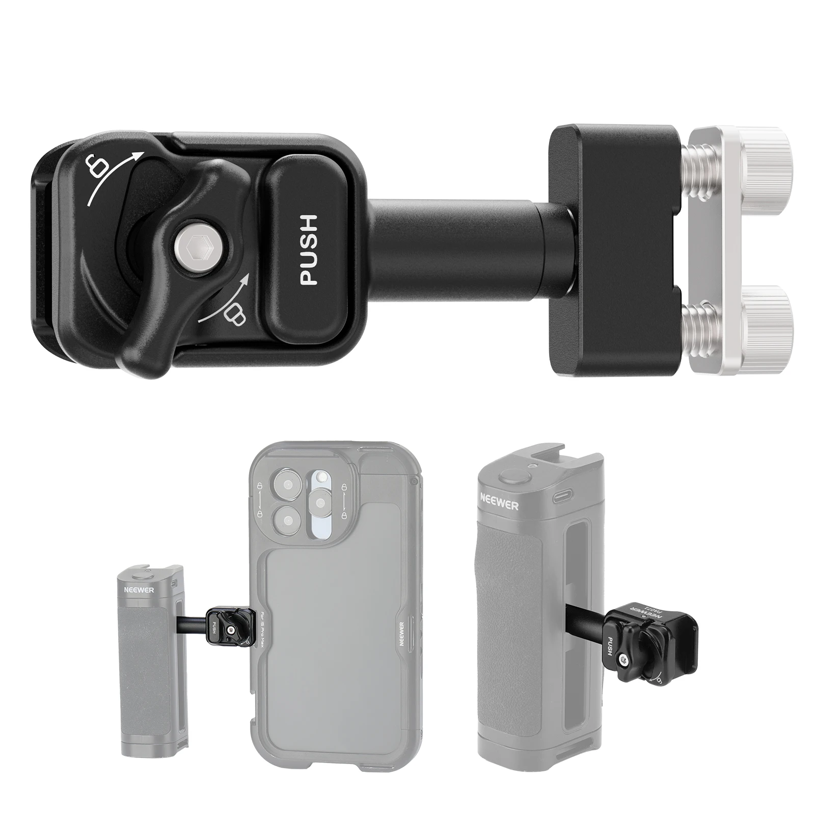 

Neewer Quick Release Side Handle Mounting Adapter, Phone Cage Clamp Compatible with CA022H CA023H CA067H CA068H Side Handgrip
