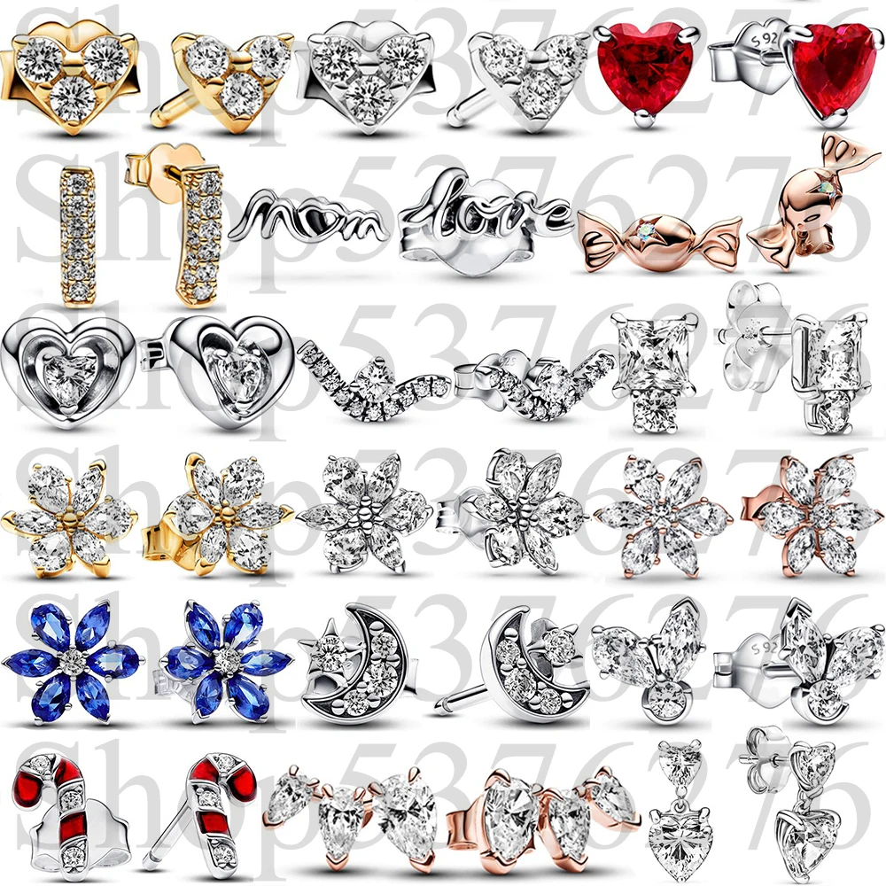 

Сверкающие круглые квадратные из стерлингового серебра 925 пробы, вневременные модные серьги-гвоздики с красной конфетой для женщин, подарок, ювелирные изделия своими руками