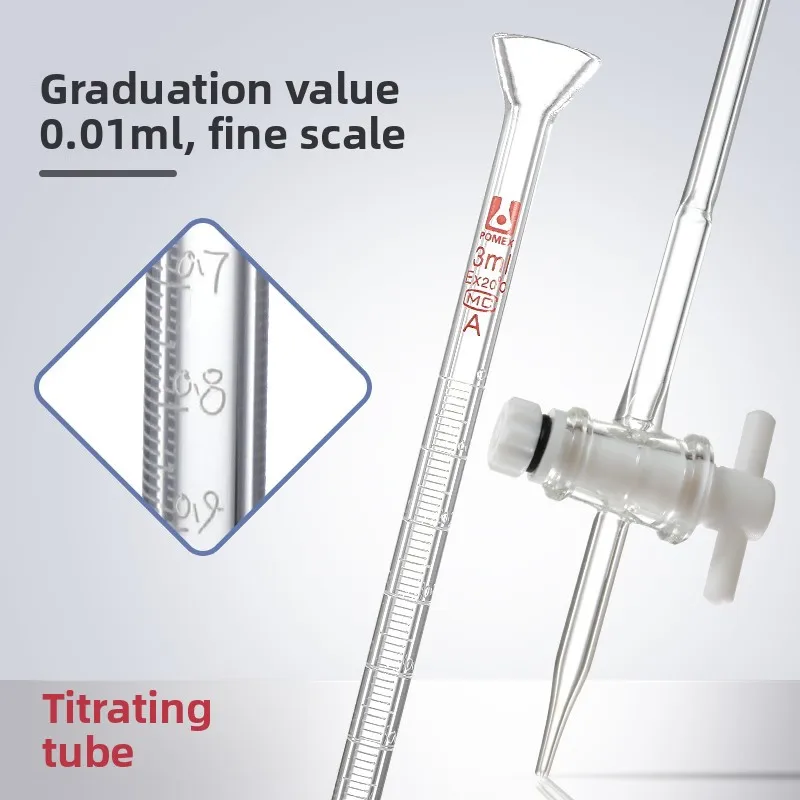 North Glass Transparent Brown Acid Burette 5 10 25 50 100 250 500ml Graduated Burette