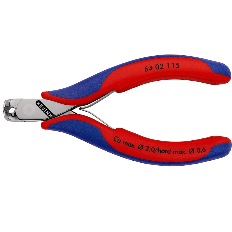 KNIPEX 64 02 115 Electronic Top Cutting Pliers Dual Color Handle Special Tool Steel Forged And Oil Quenched Simple Operation