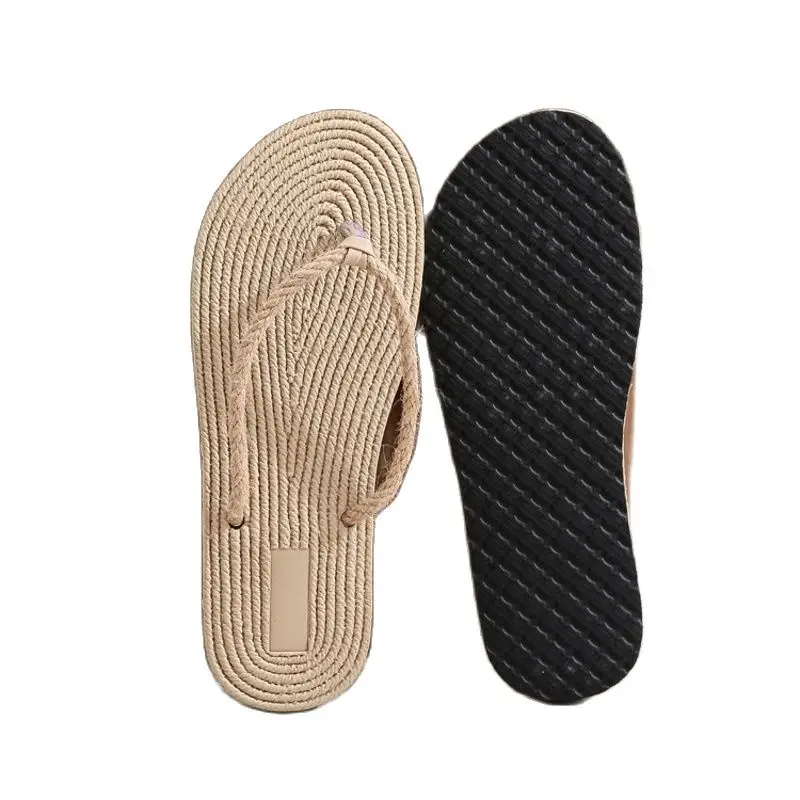 Fashion Summer Flip Flops Straw SandalsWomen Hotel Slippers Ladies Shoes Indoor Outdoor Flip-Flops Beach Flat Slides