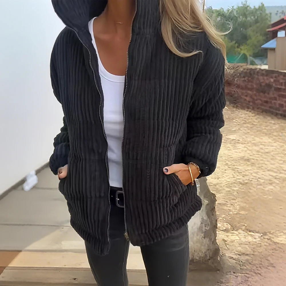 سترة سروال قصير نسائية للخريف والشتاء بأكمام قصيرة وقميص طويل وياقة واقفة وتصميم جيب محطة تجارية مستقلة #4