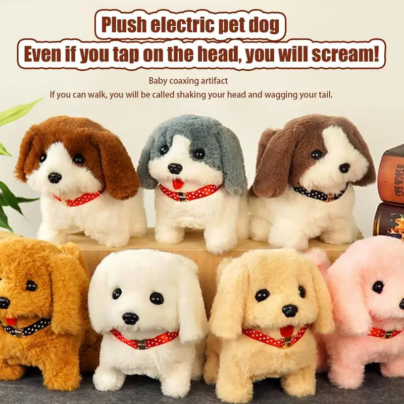 Barking Dog Toys for Kids Walking Dog Cat Electronic Pet Barking Dog Companion Animal Electric Pets coda a batteria