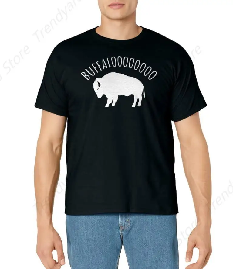 Lucky Buffalo Bison Nature Wildlife T-Shirt for Men Cotton 100% Summer Tops Women