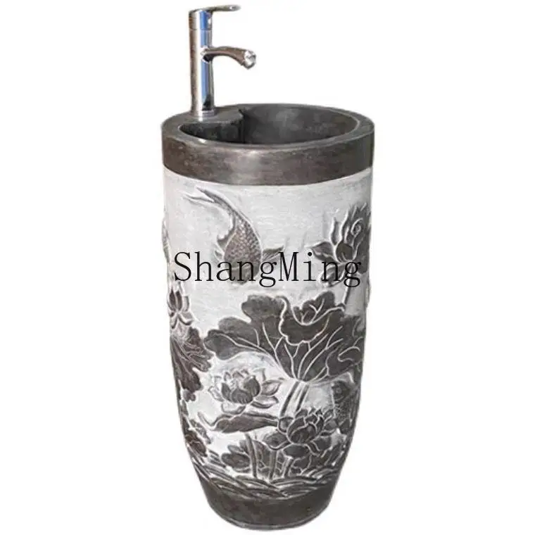 

CL stone pillar basin bluestone washbasin stone carving floor integrated basin washbasin washbasin indoor and outdoor courtyard