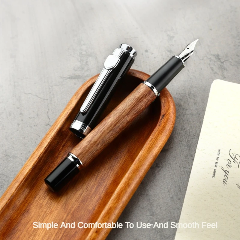 JINHAO 8802 Wooden Fountain Pen EF/F/M  Nib Luxury Wood Ink Pens Business Gifts Writing Office School Supplies Stationery