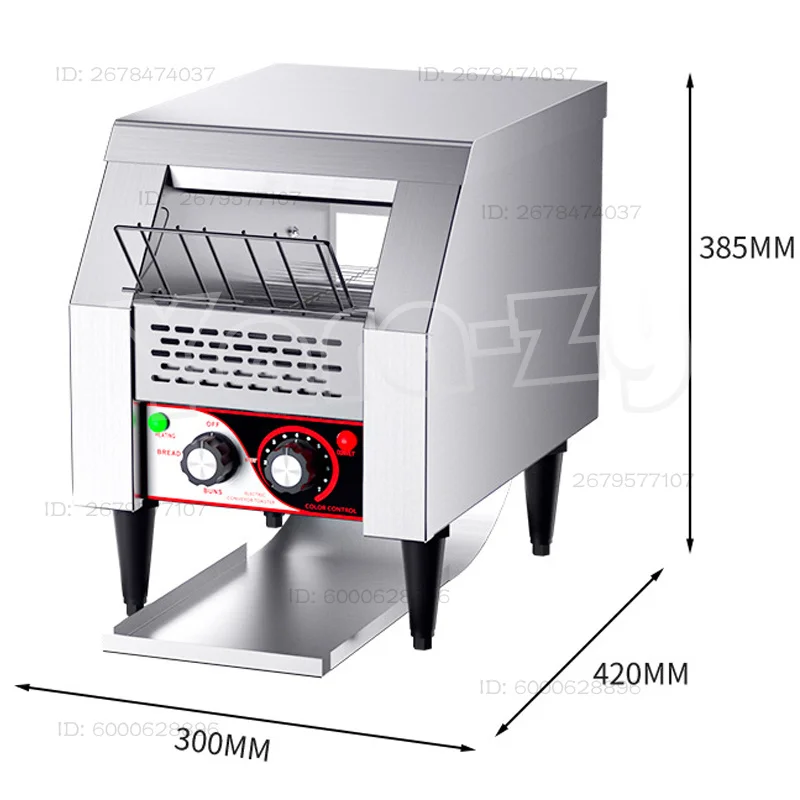 Electric Automatic Chain Toaster Crawler Bread Machine Commercial Toast Oven Automatic Conveyor Toaster 220V-50HZ