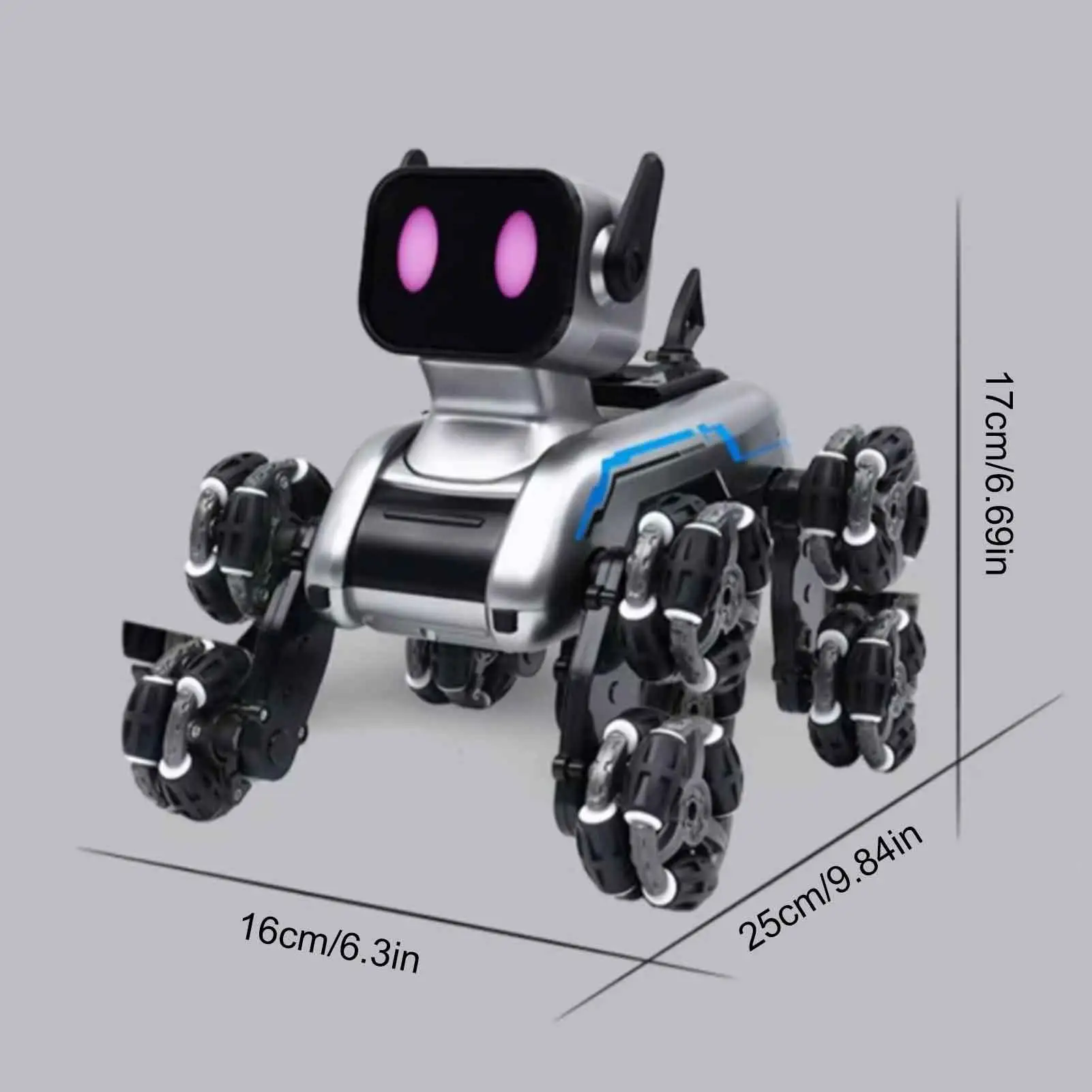 Chien Robot intelligent télécommandé, chiot à huit roues pour salon, chambre à coucher, cour, fournitures de divertissement pour tout-petits