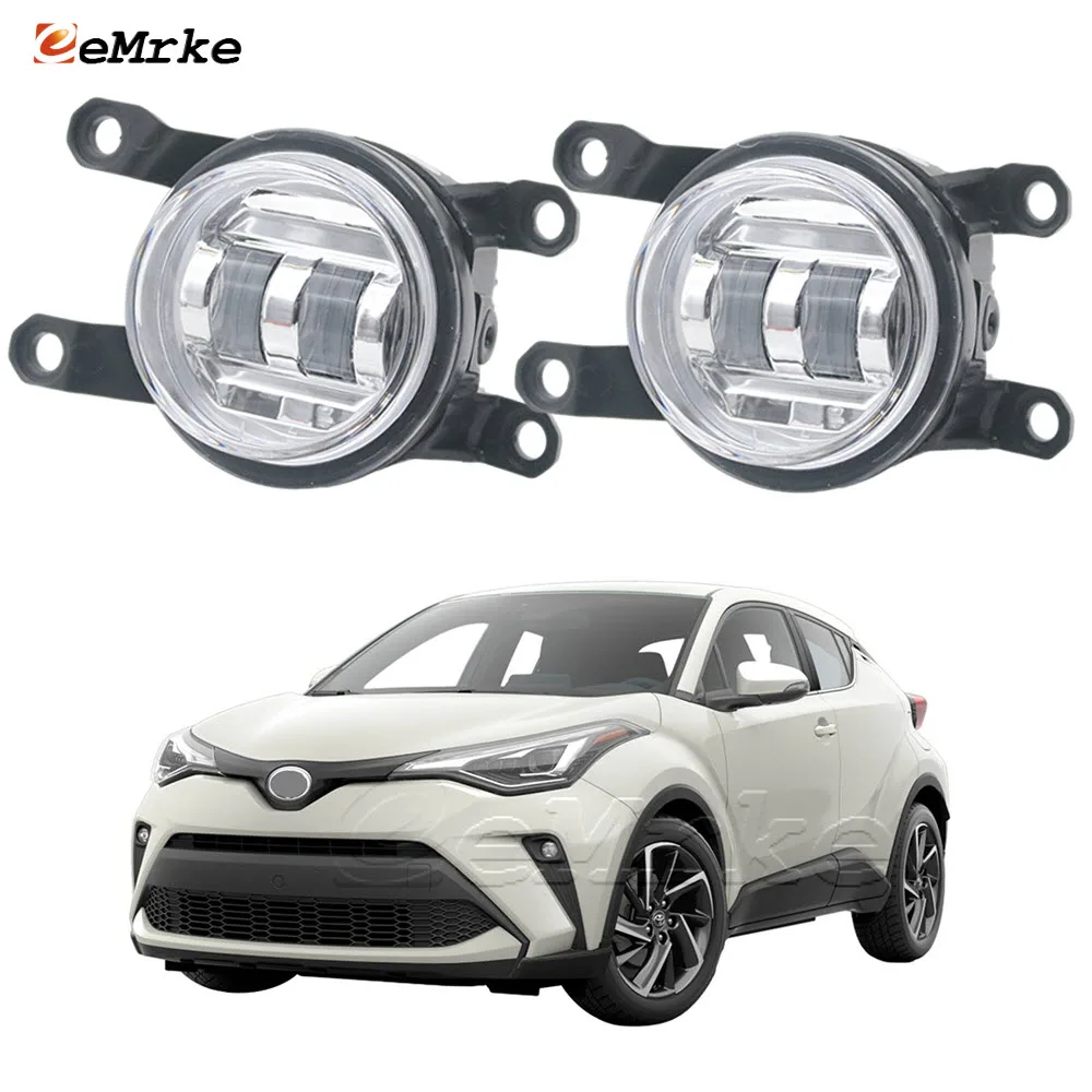 

2X Led Fog Lamp Assembly for Toyota CHR C-hr 2020 2021 2022 2023 Front Car Fog Lights with Lens DRL 30W 12V White / Yellow