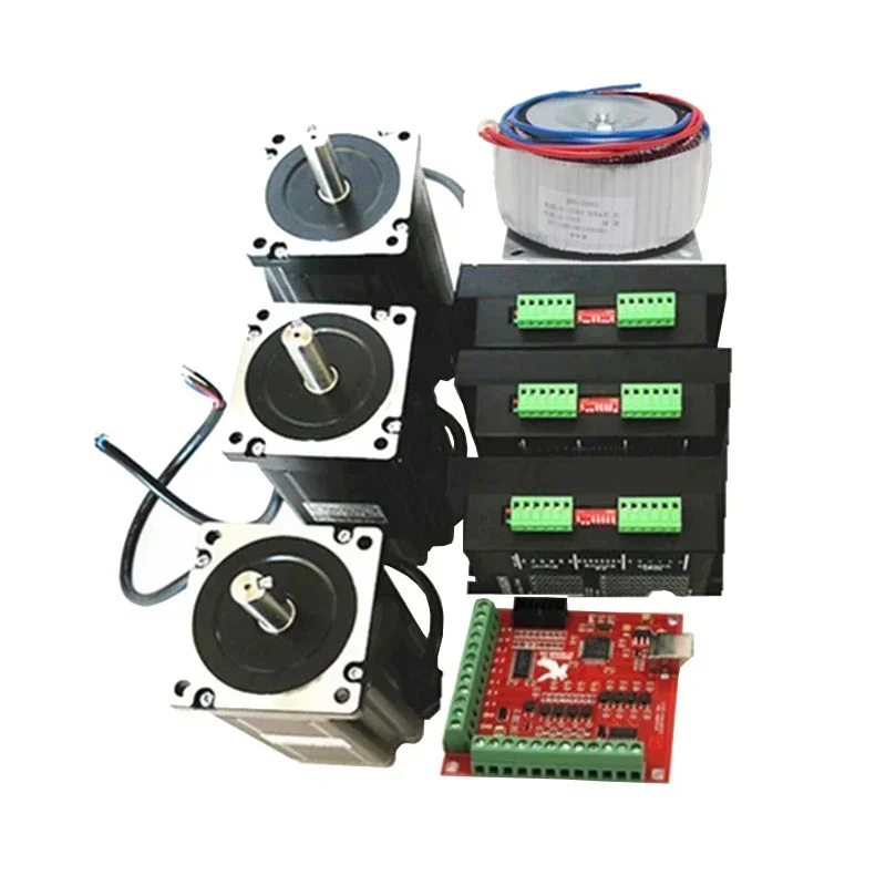 

CNC Router 3 Axis Kit DM860H Stepper Motor Driver+ NEMA34 +600W Transformer + 4 Interface Boar