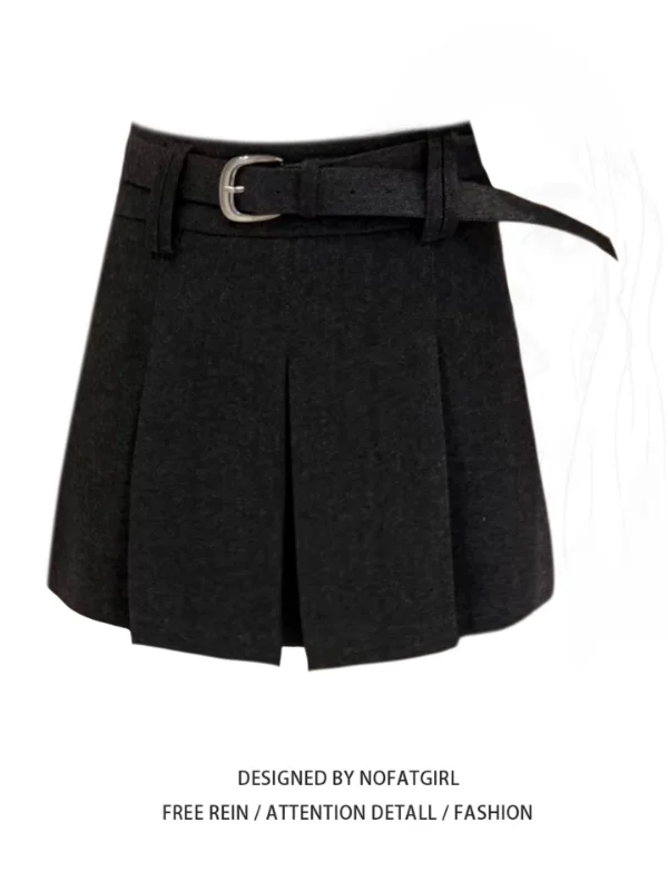 

Женская шерстяная плиссированная юбка А-силуэта больших размеров с высокой талией, осенне-зимняя, стройнящая, в студенческом стиле, удобная для повседневной носки