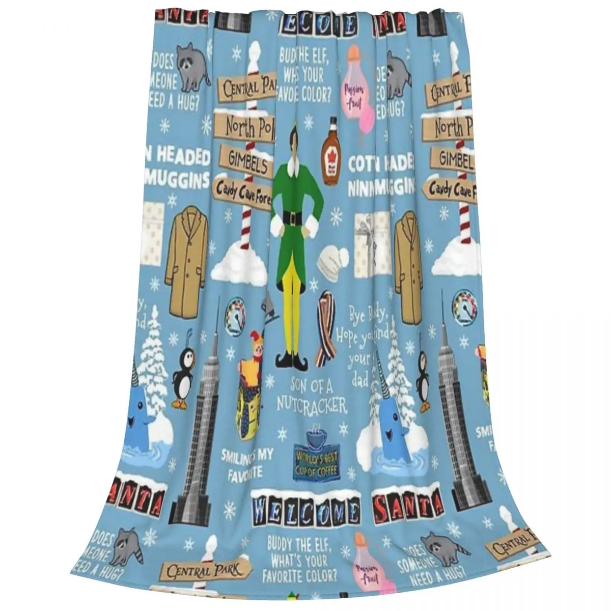 Buddy The Elf  Soft Flannel Throw Blanket - Cozy and Lightweight Fleece Blanket for Home, Travel, and Outdoor Use All Year Round