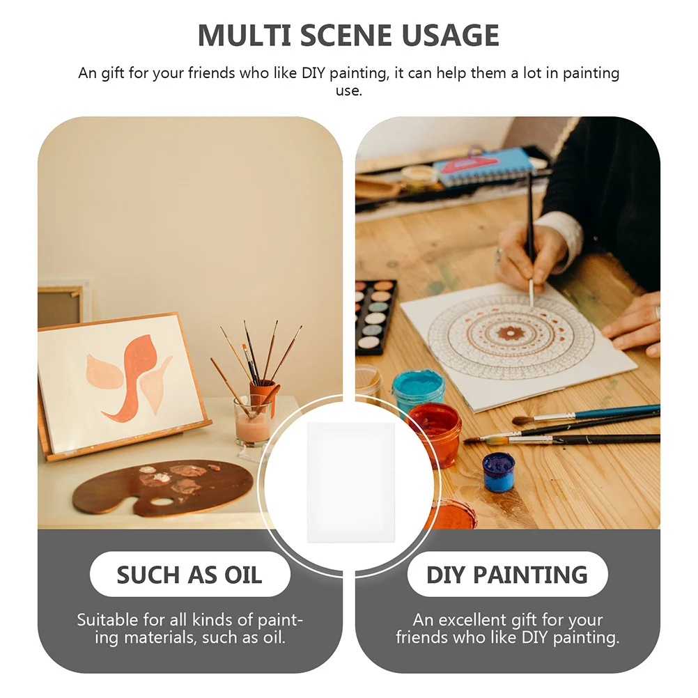 

3pcs Oil Painting Board For Acrylic Kids Art Student Diy Square Cloth Drawing Panels Stretched Art Canvas Set Blank