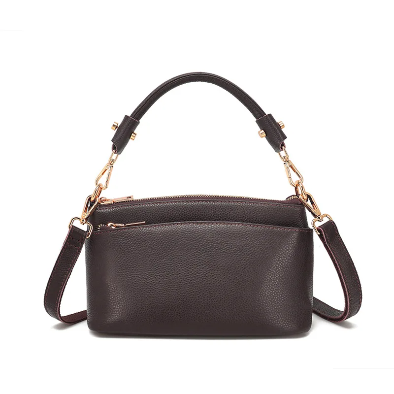 

Genuine Leather Women's Bag First Layer Cowhide Versatile Commuter Tote Lightweight Crossbody Shoulder Small Bag New Design