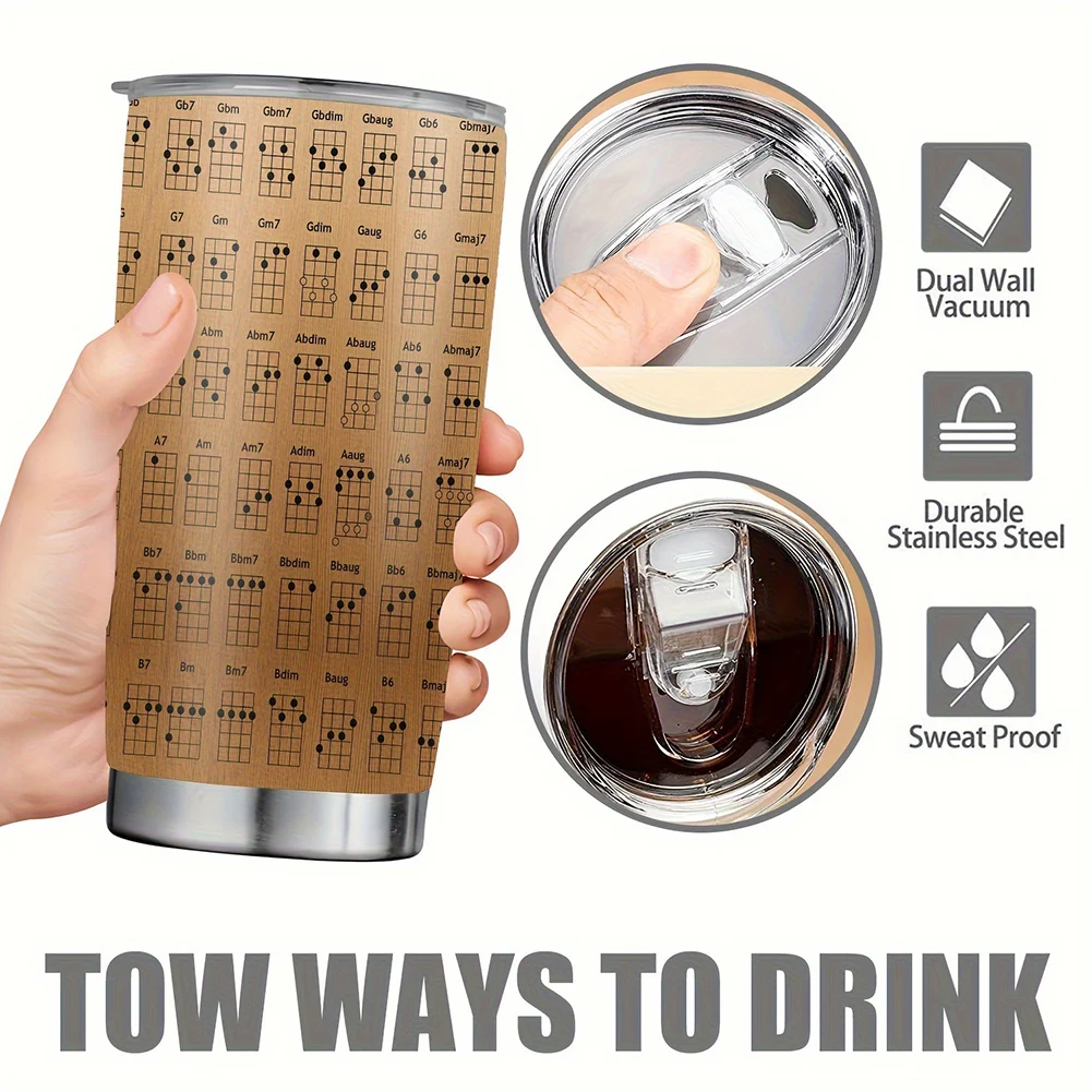 

20oz Guitarist Stainless Steel Coffee Mug Vacuum Insulated Car Cup Present For Adults Teens