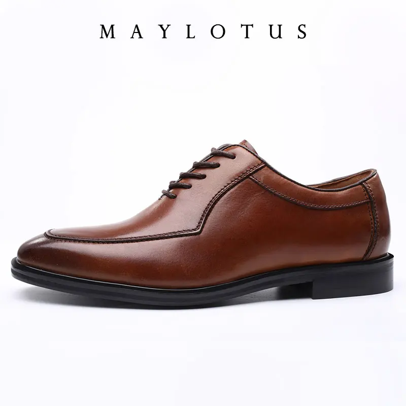 Dress Shoes Men Italian Style PU Leather Men's Wedding Shoes Lace Up Formal Gentleman Shoes Party Office Oxford Shoes