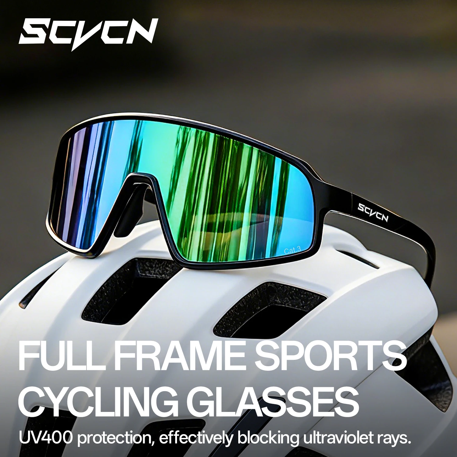 SCVCN Neue Fahrrad-Sonnenbrille UV400 Winddichte Sportbrille MTB Rennrad Laufen Wandern Outdoor-Sportbrille für Männer Frauen Unisex