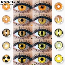 D'ORELLA 1Pair Color Contact Lenses For Eyes Anime Cosplay Colored Lenses Yellow Multicolored Lenses Contact Lens Beauty Pupils