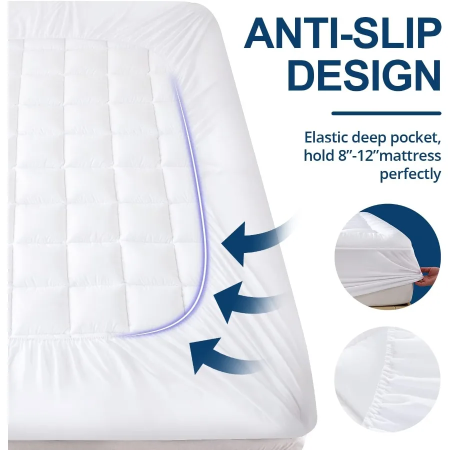 وسادة مرتبة كاليفورنيا كينج لراحة ممتازة وتبريد وسادة قطيفة بتصميم علوي مع ملء بديل فائق النعومة