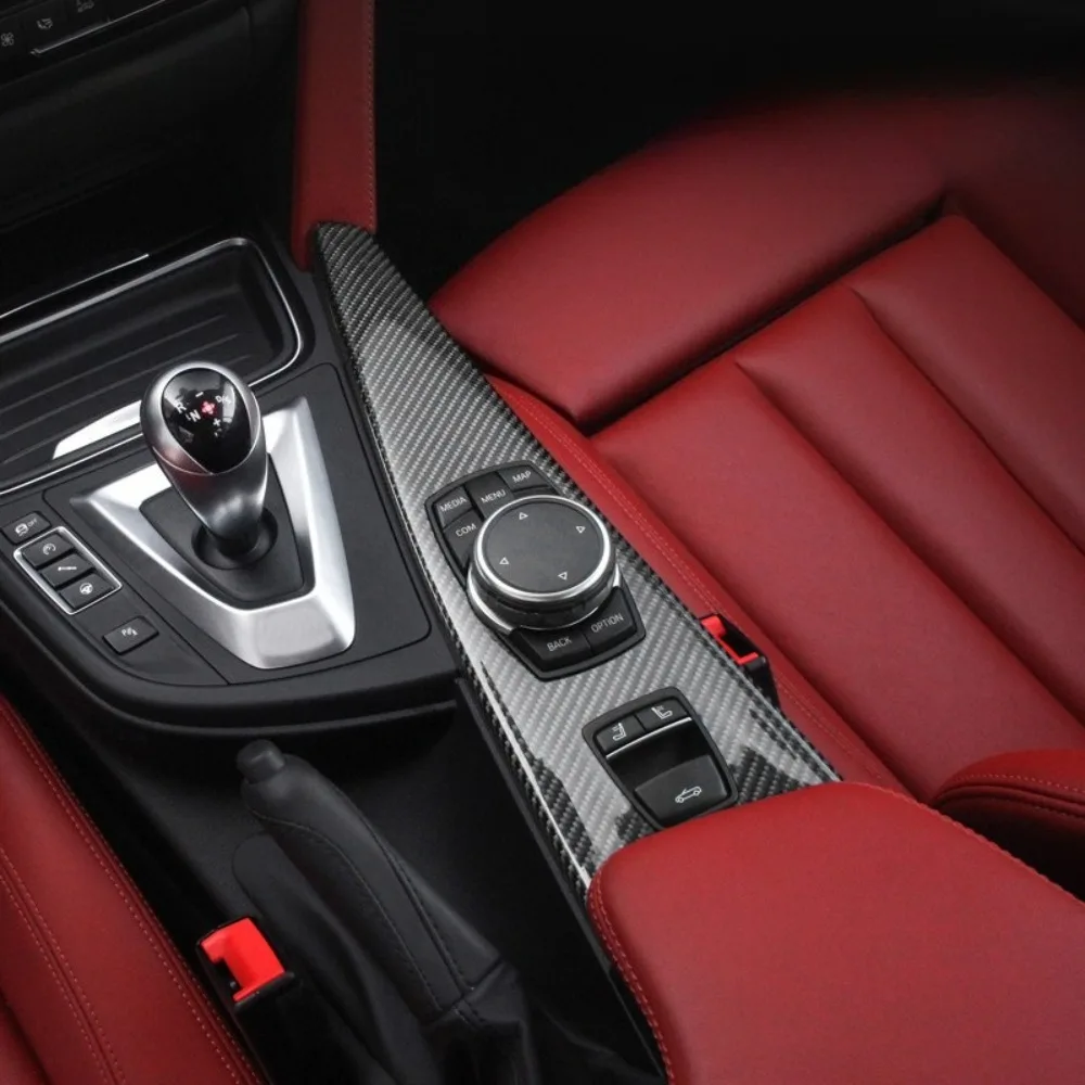 

For BMW F33 Convertible Real Carbon Fiber Center Console Multimedia Knob Panel Trim Car Interior Style Accessories Kit Set Panel