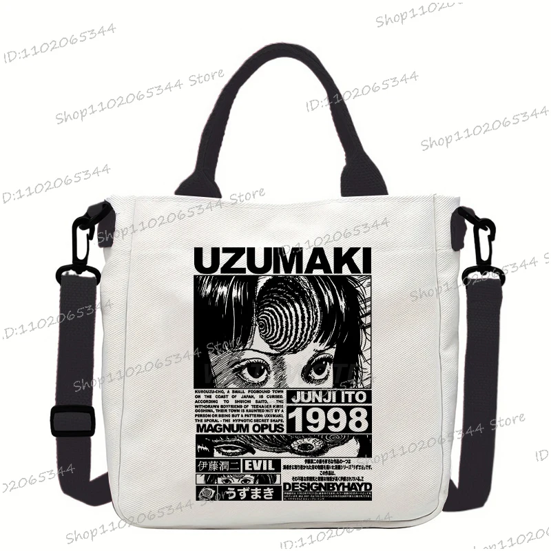 اليابانية مانغا جونجي إيتو القط قماش حقيبة كتف كلية نمط النساء الرجال أنيمي جونجي إيتو القط حقيبة كروسبودي الكرتون الفتيات حقيبة يد #2
