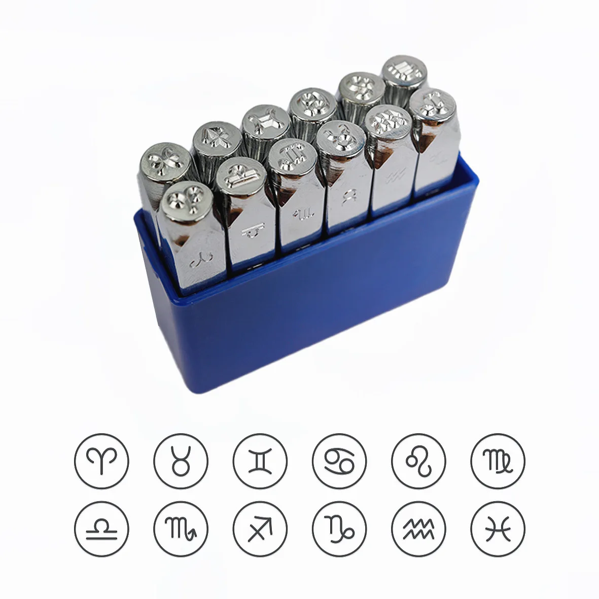 

Набор инструментов для штамповки Leathercraft 12 созвездий, гравировка по металлу и коже, печать 6 мм, штампы для гравировки по металлу