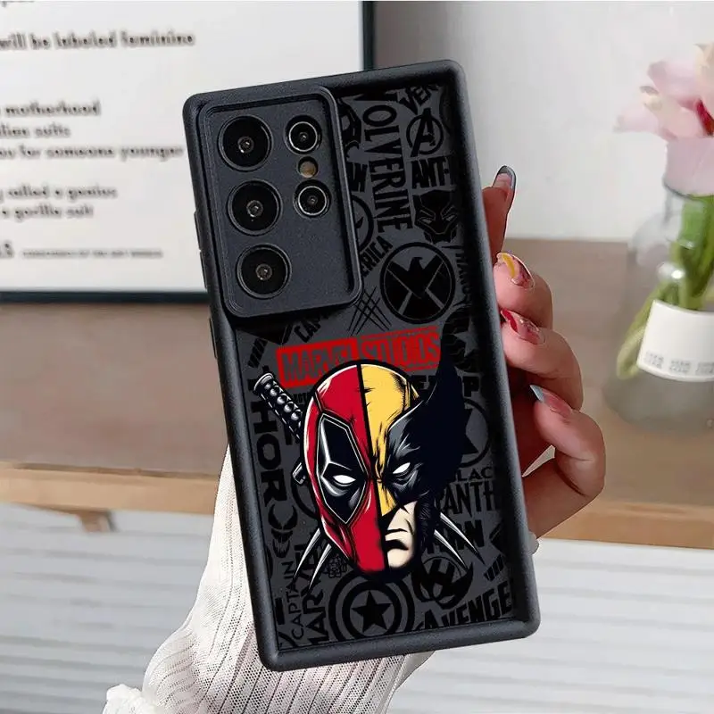 Marvel Deadpool เคสโทรศัพท์ขอบ3D วูลเวอรีนสำหรับ Samsung Galaxy, S22 S23 S24 S20พิเศษ FE Note 20 A50 A04 A04S บันไดฟันด้า