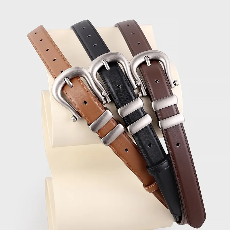 New women's genuine leather women's belt horseshoe buckle versatile women's belt cowhide retro with jeans belt