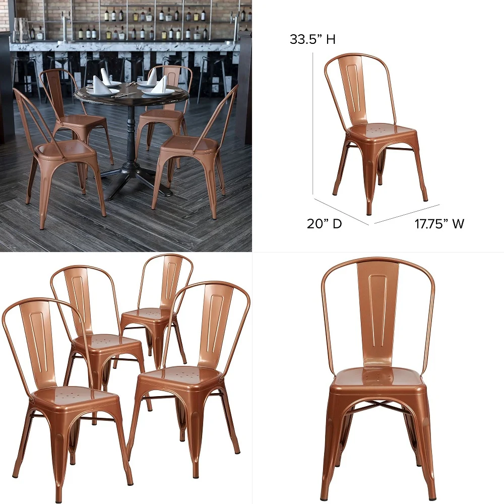 

31.5 Square Aluminum Table Set with 4 Slat Back Chairs
