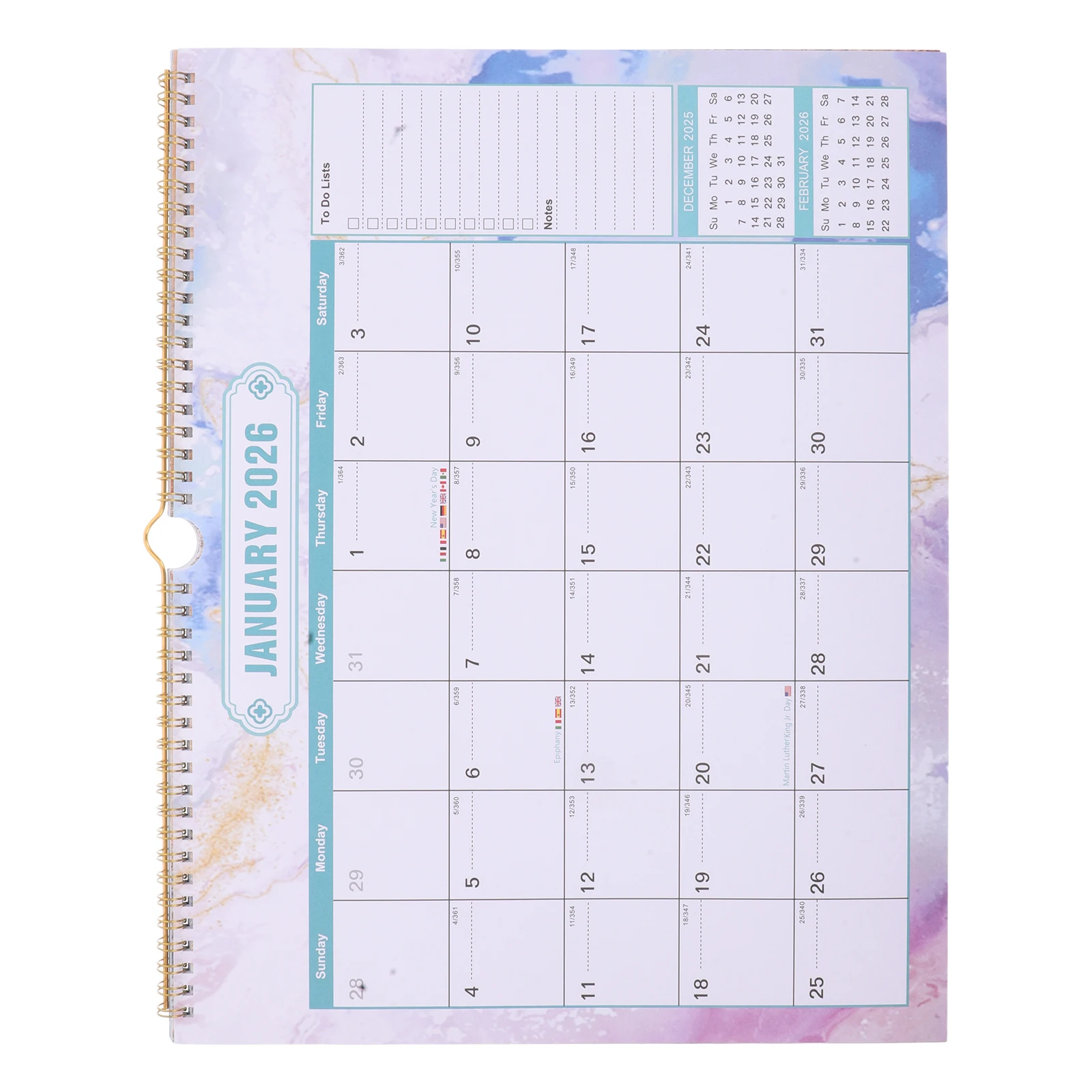 

Wall Calendar 2025 2026 English Design Family Office School Large Yearly Hanging Holiday Reminder Efficient Planning