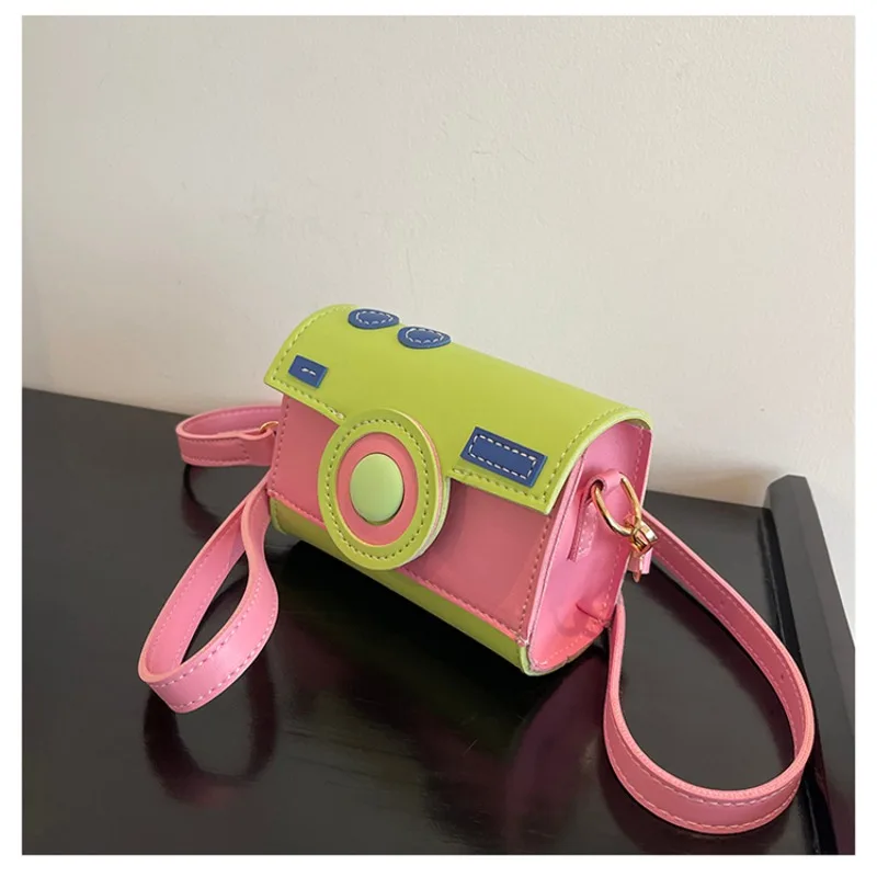 Camera Unique Design PU Shoulder and Crossbody Bags Personality Color Matching Compact Hand Bags for Women 2024 Fashion New