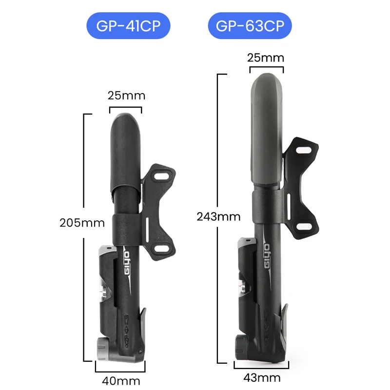 GIYO 120psi Portable Bicycle Pump with Gauge Mini Hand Cycling Air Pump Mountain Bike Smart Valve Pump Ball Toy Tire Inflator