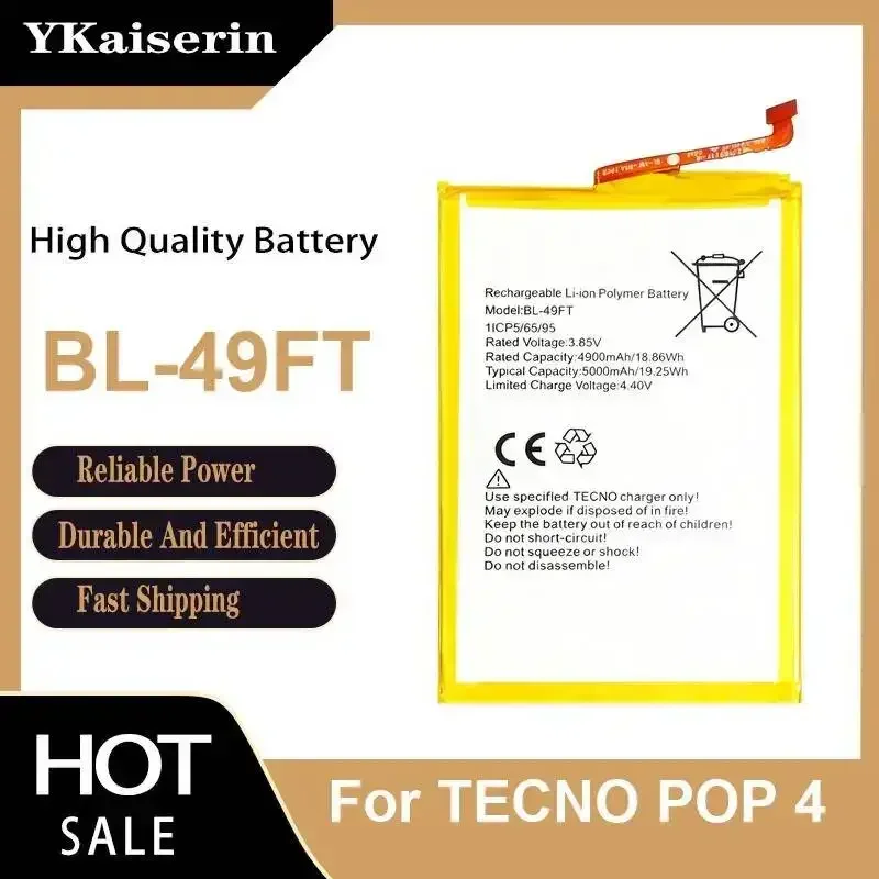 

For Tecno Pop 4 Mobile Phone Battery BL-49FT Hardwearing 5000mAh