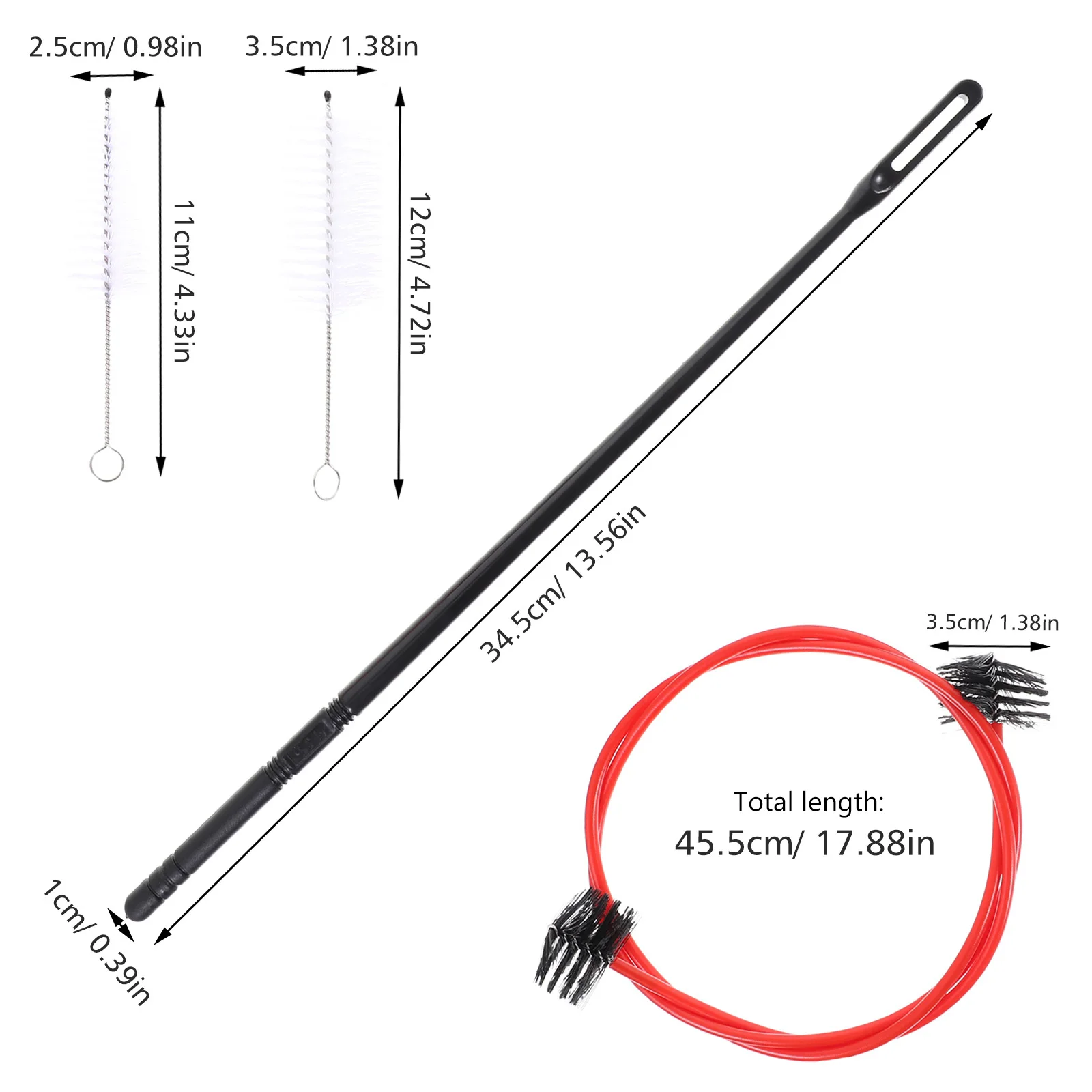 Zestaw akcesoriów do czyszczenia trąbki, bezpieczny, odporny na rozdarcia, szczotka do pielęgnacji instrumentów, narzędzie do czyszczenia kornetów i trąbek.