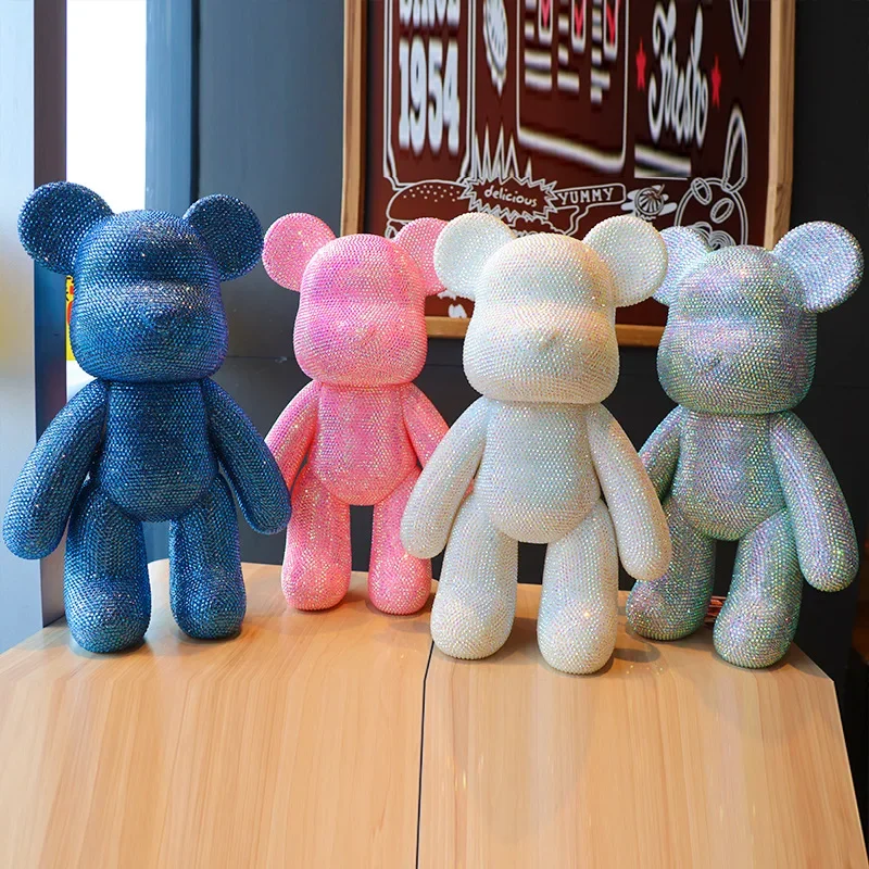 Rhinestone Crystal Bear Figure DIY Jewelry Cross Embroidery Bear Figurine Doll Glitter Applique Toy Decoration Desk Accessories - view 5