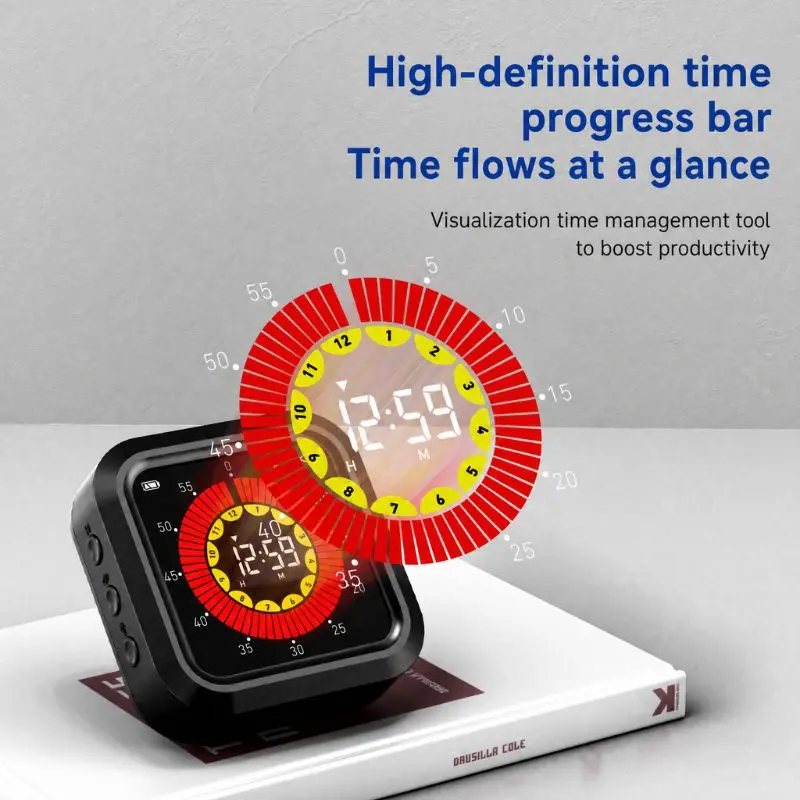 Silent Digital Countdown Timer for Student Learning Multifunctional Timing Reminder Time Control for Baking Fitness