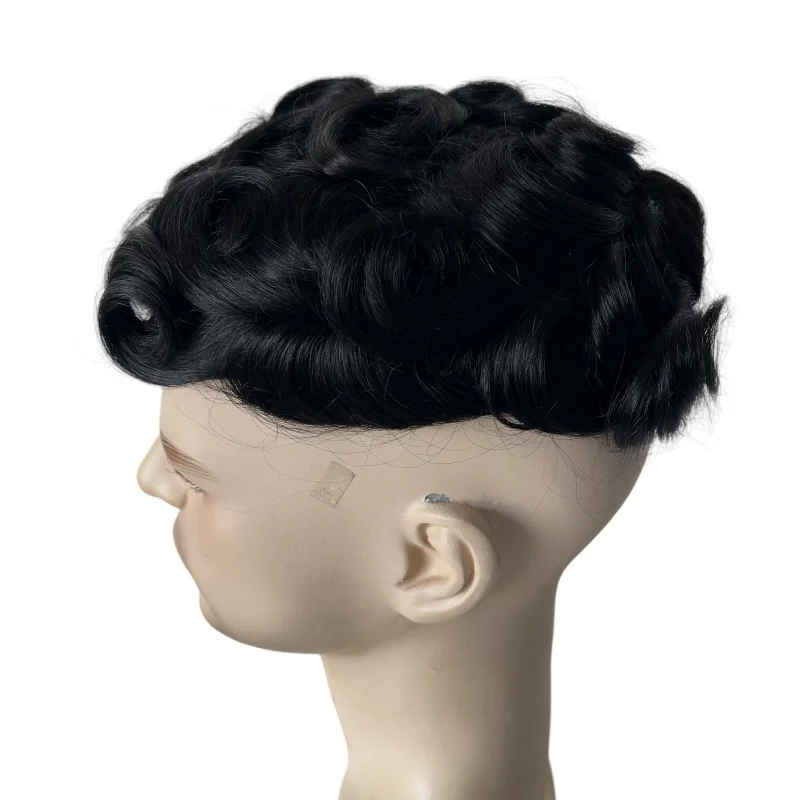 استبدال الشعر البشري الهندي # 1 لون 8 × 10 بوصة شعر بشري AUS للرجال شعر مستعار