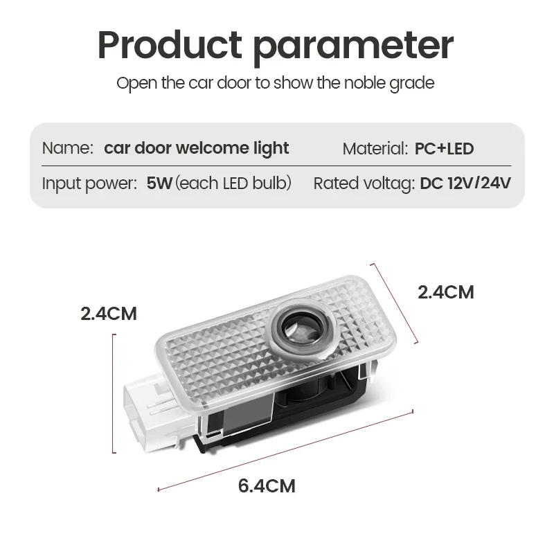 Car Door Lamp Projector Welcome Step Up Puddle Light For Audi S3 S4 S5 S6 S7 S Q3 Q5 Q7 Quattro A3 A4 A5 RS RS3 RS4 A3 A7 Sports