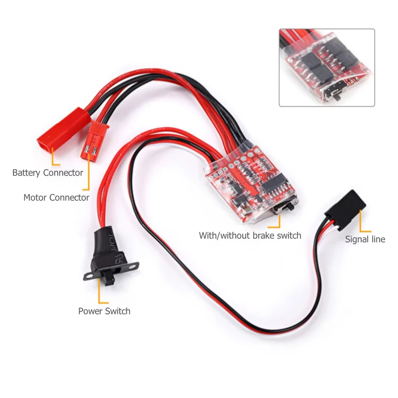 

Micro ESC 20A Bidirectional Brushed ESC RC Electric Speed Controller 2S 4~8V For Mini 1/16 1/18 1/24 RC Car Boat w/Brake