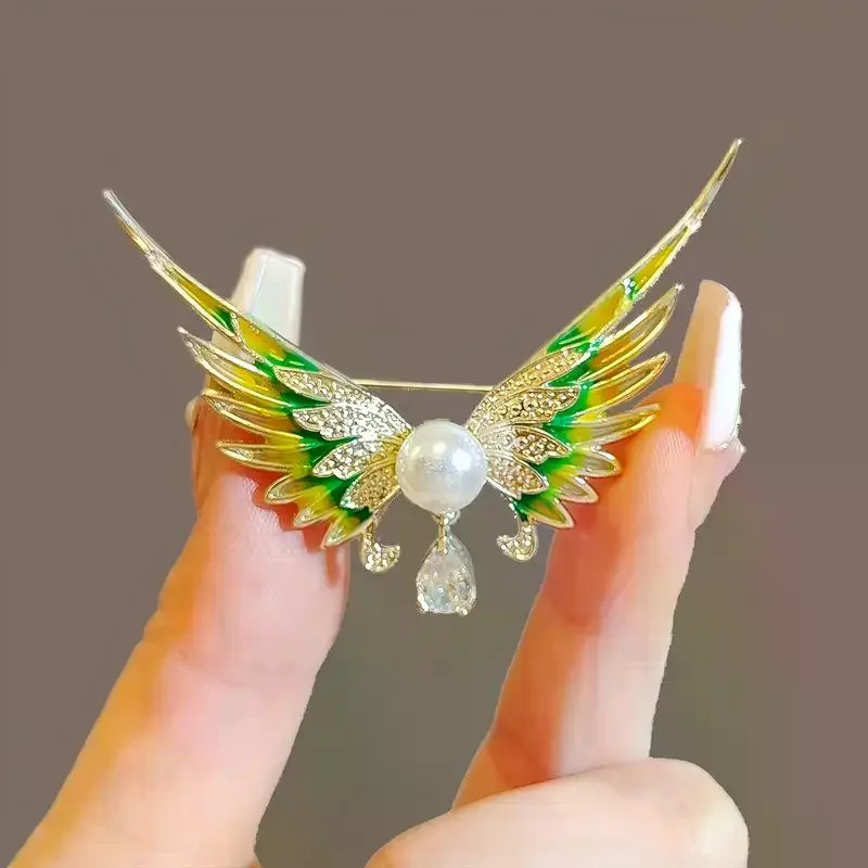 1Pcs Fashion Exquisite Enamel Angel Wing Brooches For Women Clothing Coat Jewelry Accessries Gift