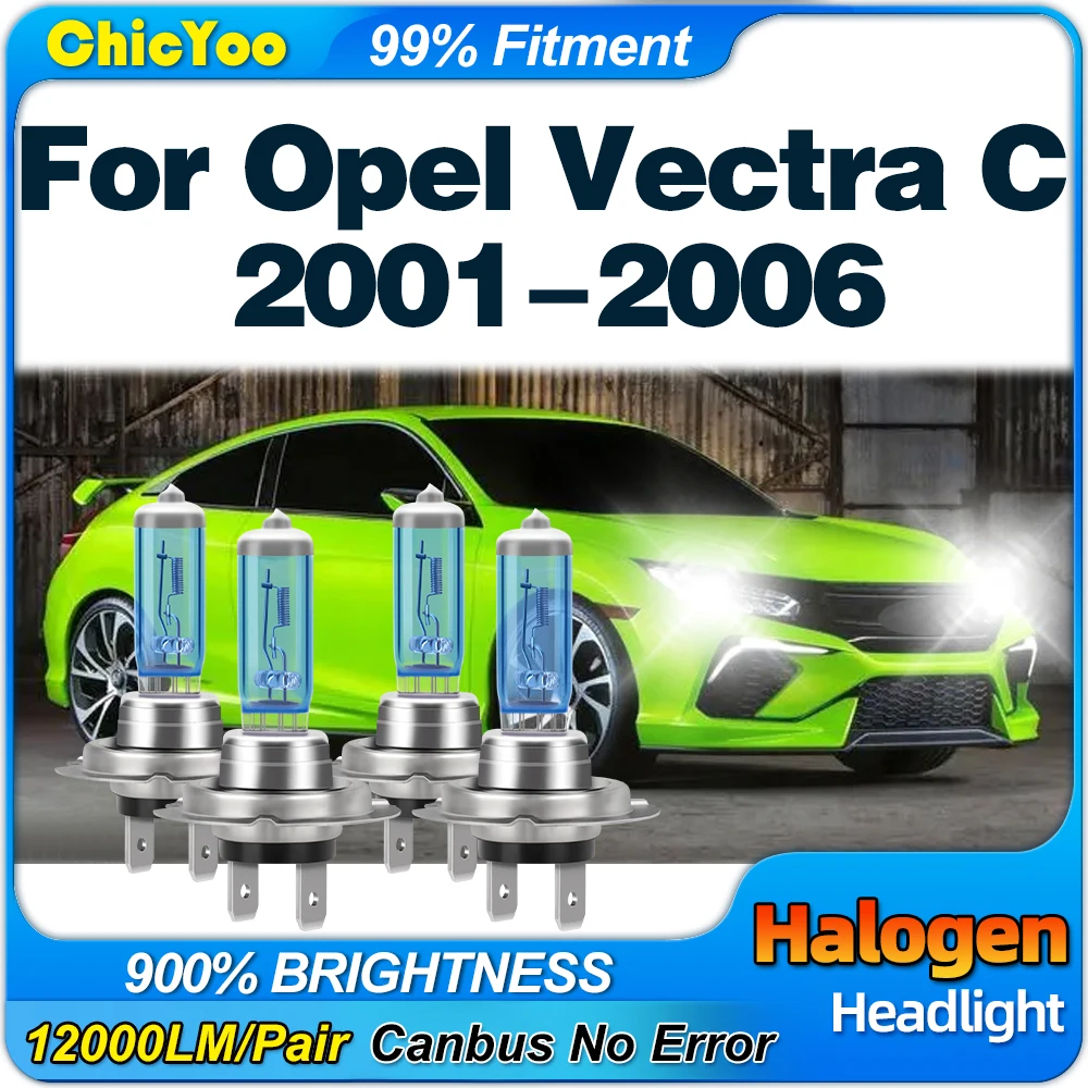 

H7 Car Headlight Bulbs 200W Auto Xenon Halogen Headlamps 12V 6000K White For Opel Vectra C 2001 2002 2003 2004 2005 2006