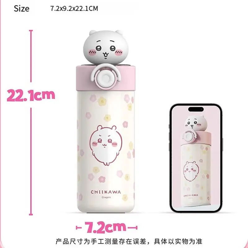 450Ml 316 Thermos Cup Cute Chiikawa Kawaii Usagi Hachiware Straw Cup Children Student Water Cup Outdoor Portable Cup Girls Gift