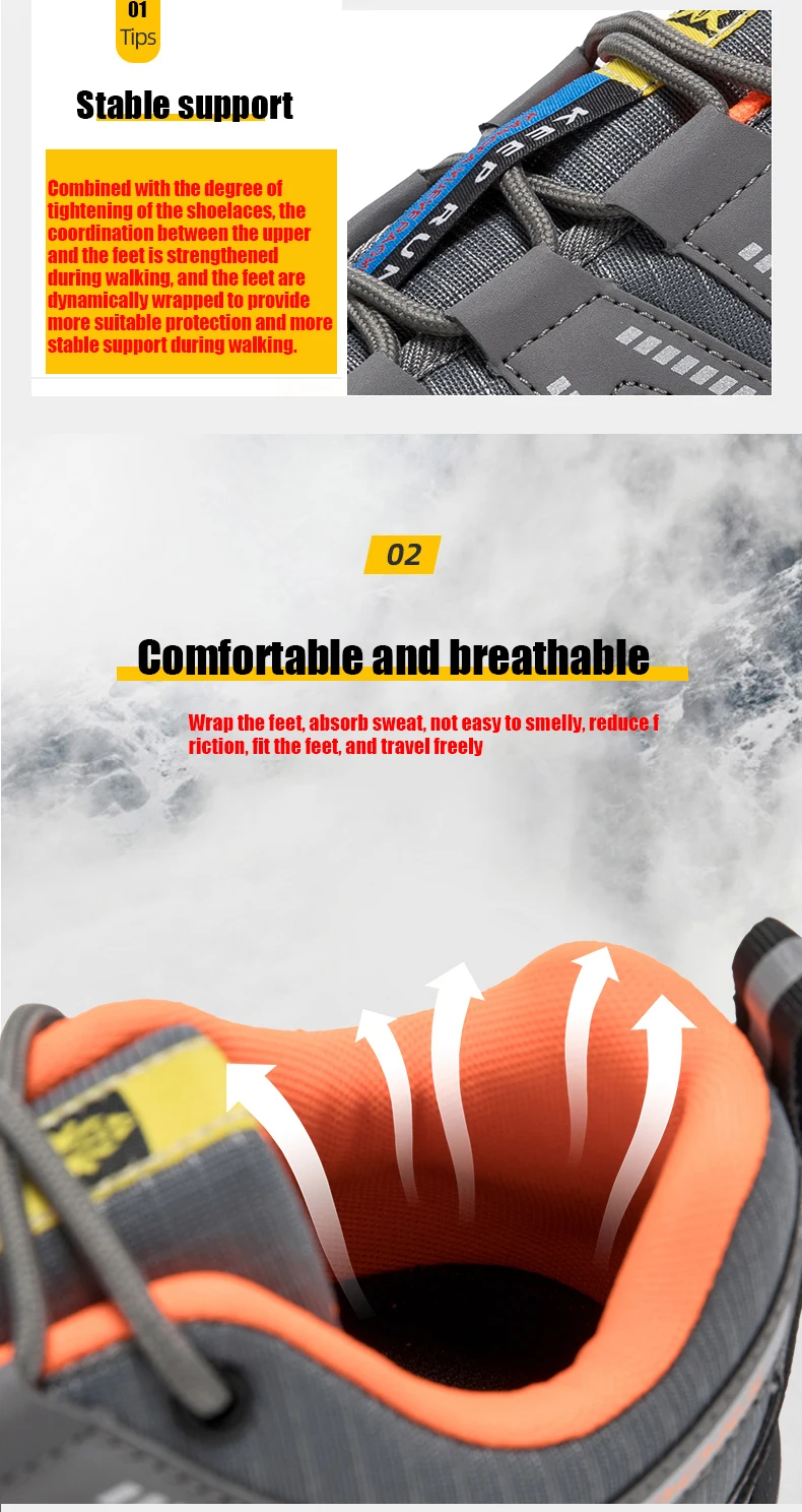 Atmungsaktive Mesh-Wanderschuhe für Herren, leicht, rutschfest, wasserdicht, verschleißfest, Outdoor-Trekking-Camping-Sneaker – Detail 6