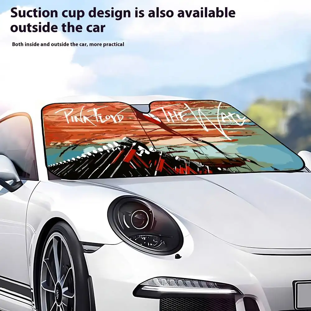 P-الوردي الجدار F-Floyd سيارة ظلة الزجاج الأمامي نافذة أمامية قناع 70x130 سنتيمتر الشمس قناع الشمسية حماية منقوشة هدية الجدة سيارة