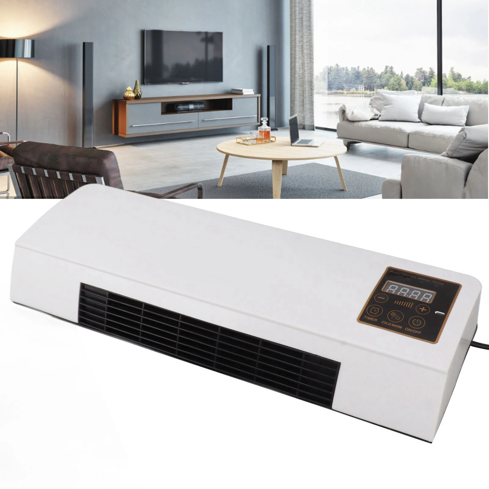 Calentador de aire de montaje en pared, máquina de calefacción montada en pared, doble uso, gran angular, alta eficiencia, calentador de aire pequeño móvil, enchufe estadounidense de 110V