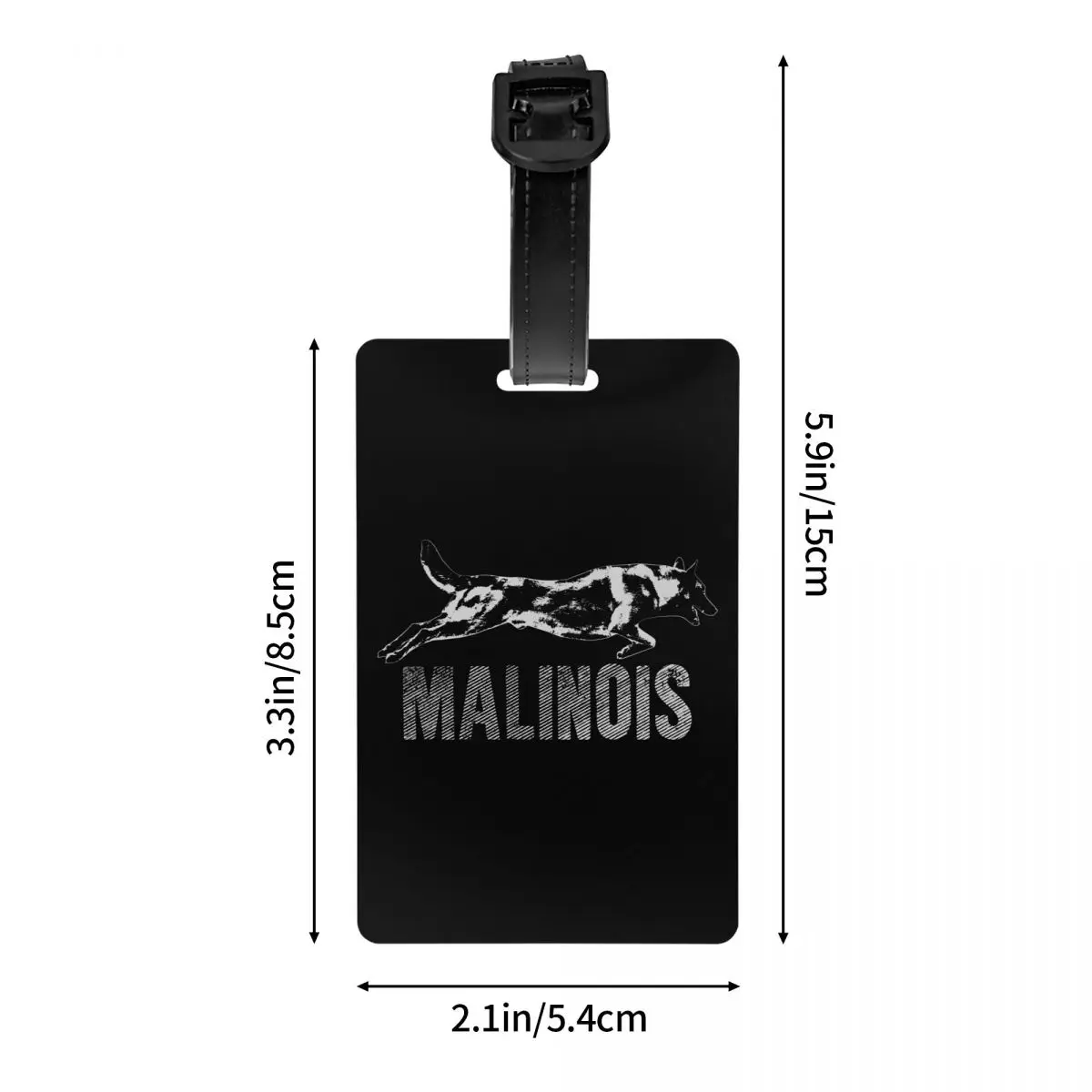 Custom Belgian Shepherd Malinois Luggage Tag With Name Card Mechelaar Dog Privacy Cover ID Label for Travel Bag Suitcase